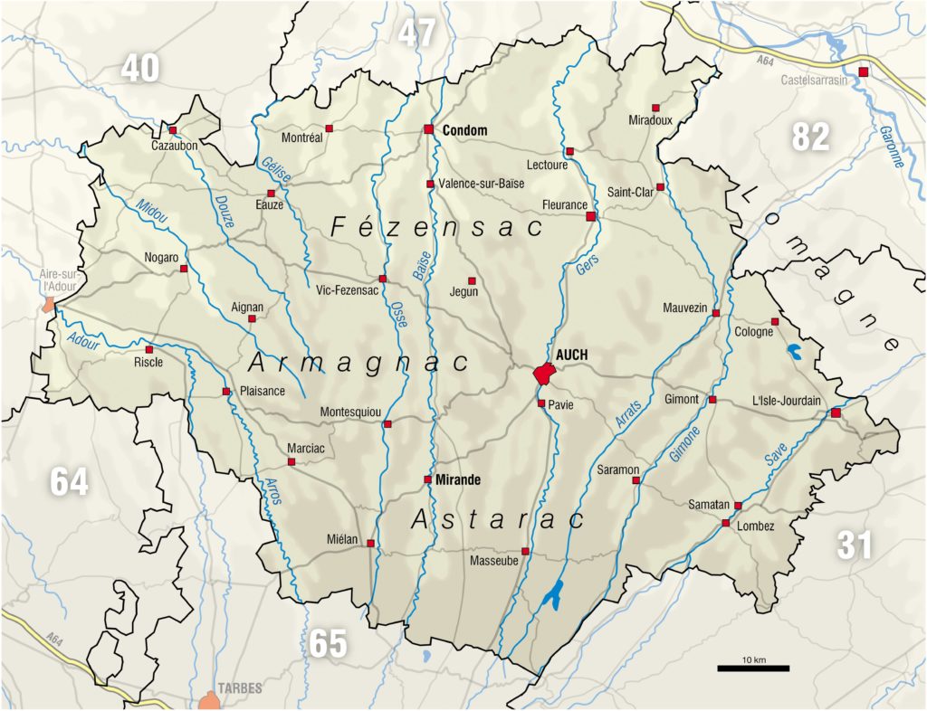 CARTE DU DEPARTEMENT DANS LE GERS